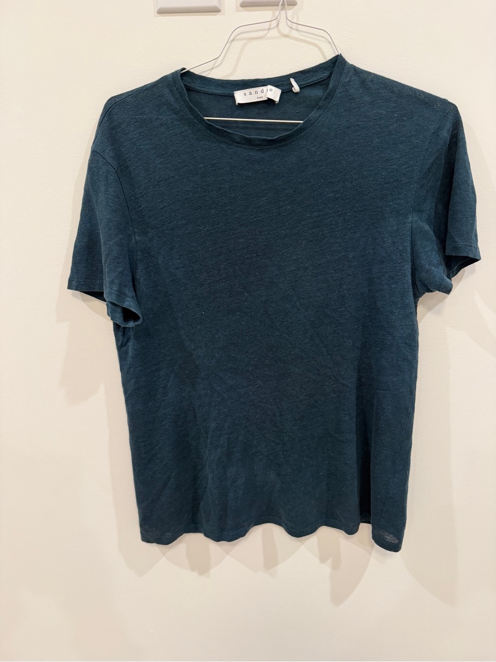 Sandro Men’s Short-Sleeve Crewneck T-Shirt in Teal